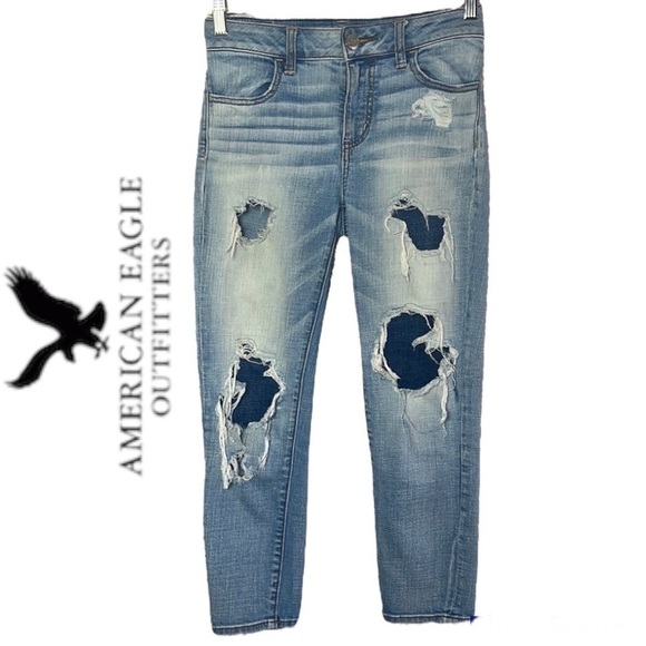 American Eagle Hi-Rise Jegging Crop Super Stretch Size 0 - Picture 1 of 14